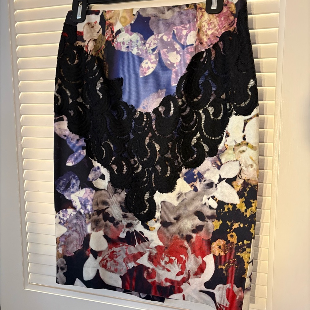 RACHEL Rachel Roy Multicolor Floral Pencil Skirt